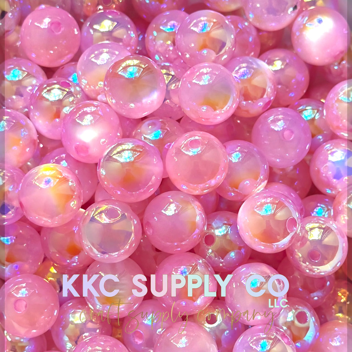Light Pink Aurora Glow acrylic beads