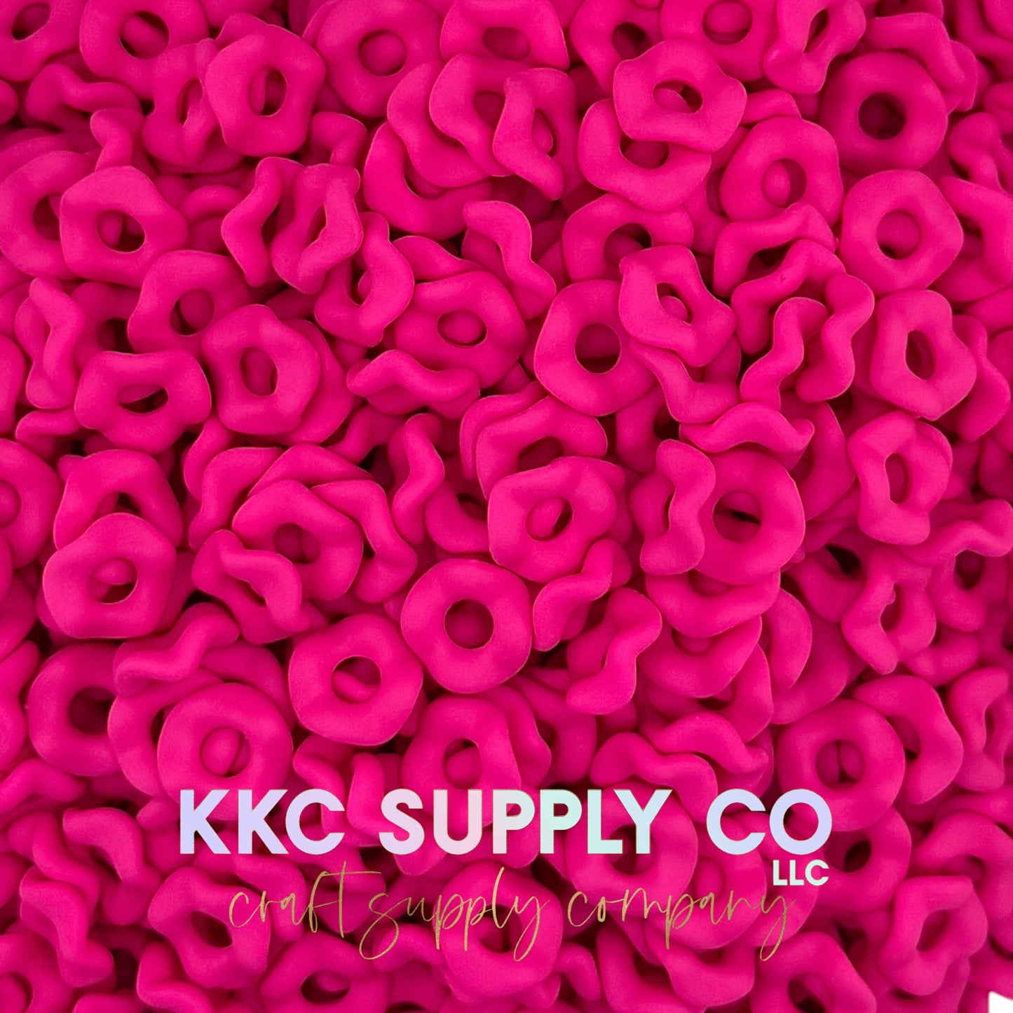 Neon Acrylic Matte Wavy Spacer Beads 12mm Large Hole (10 count)