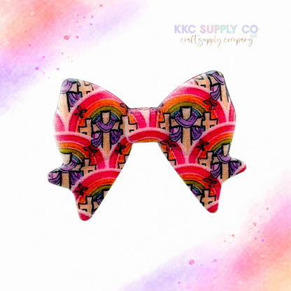 Faith Over Fear Large Bow Silicone Focal Bead