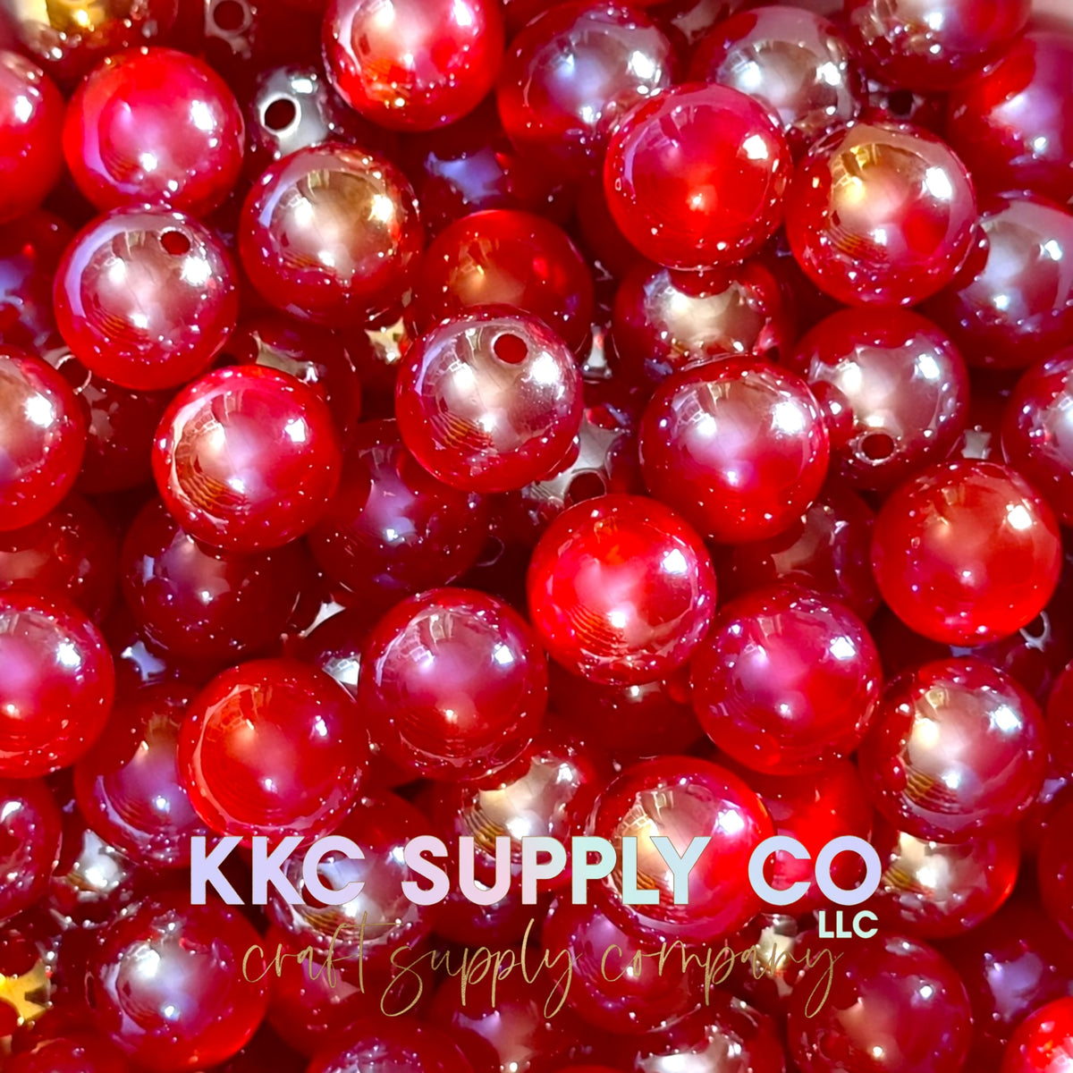 Red Aurora Glow acrylic beads