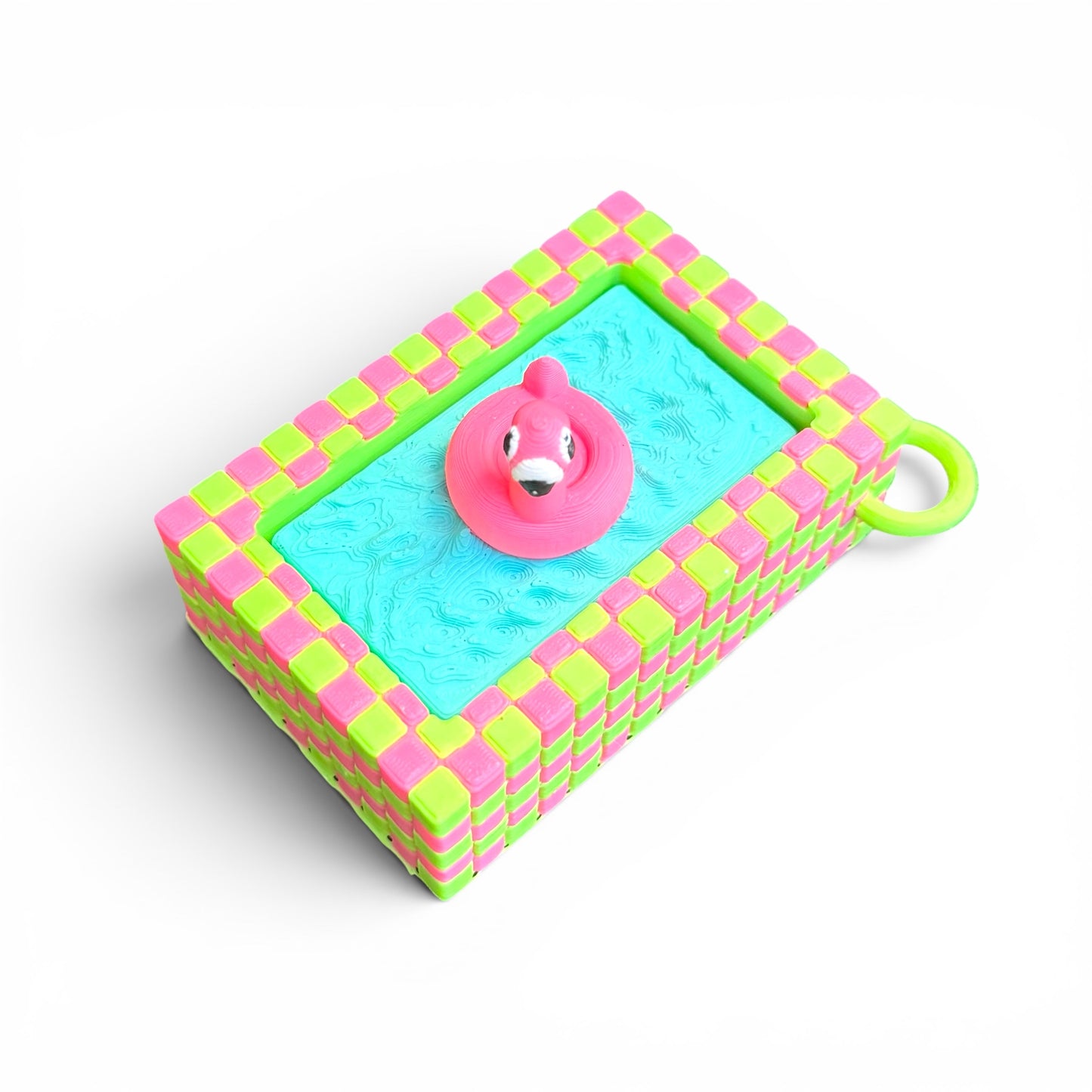 3D Printed Flamingo Pool Clicker Fidget Keychain