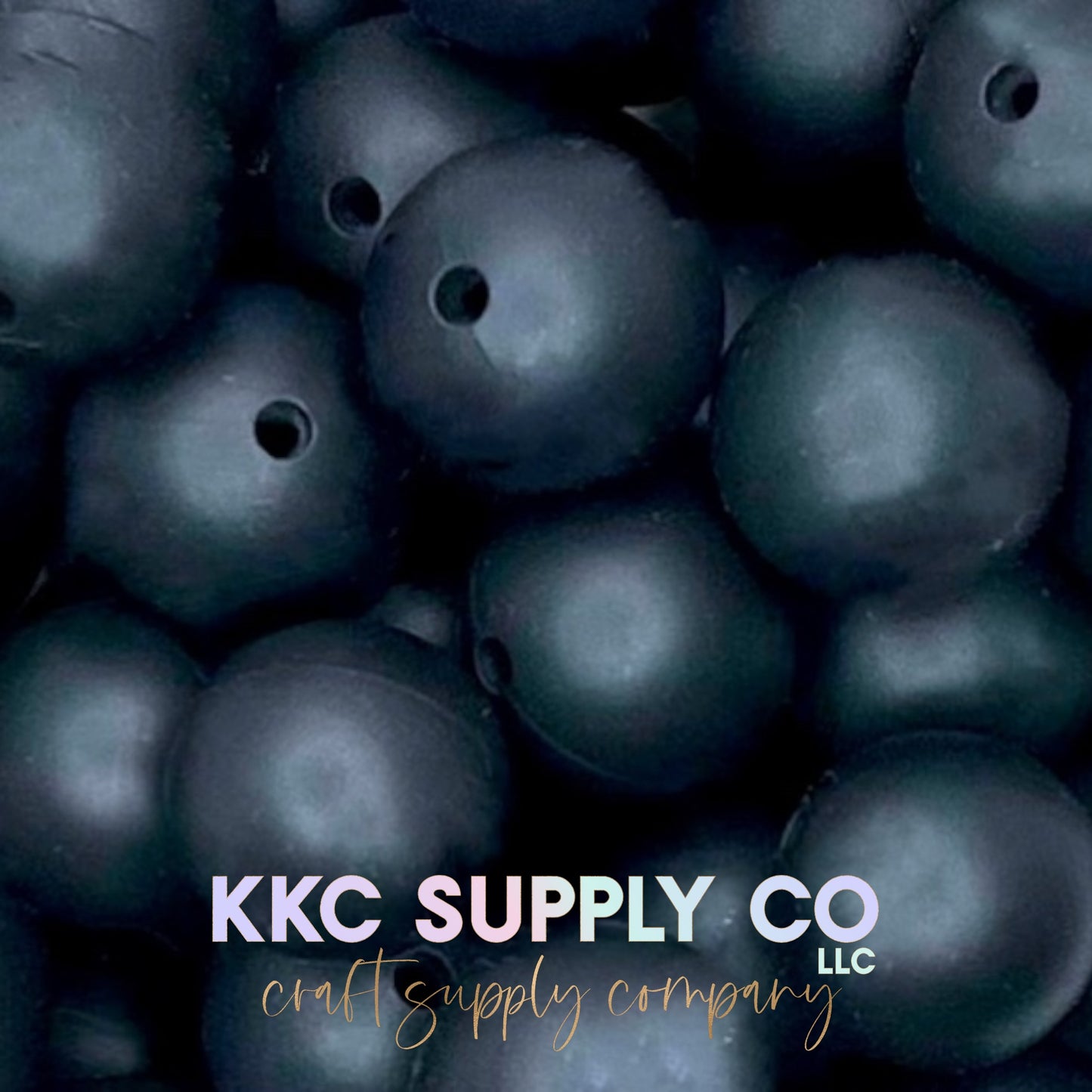 SS13-Black Solid Silicone Bead