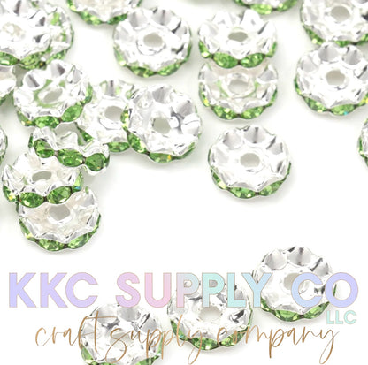 New-Wavy Clear AB Rhinestone Spacer Bead 12mm