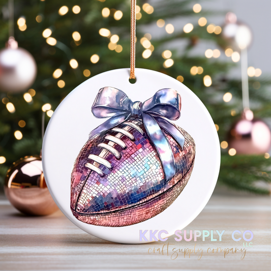 UVCO33-Pretty Football Christmas Ornament Decal