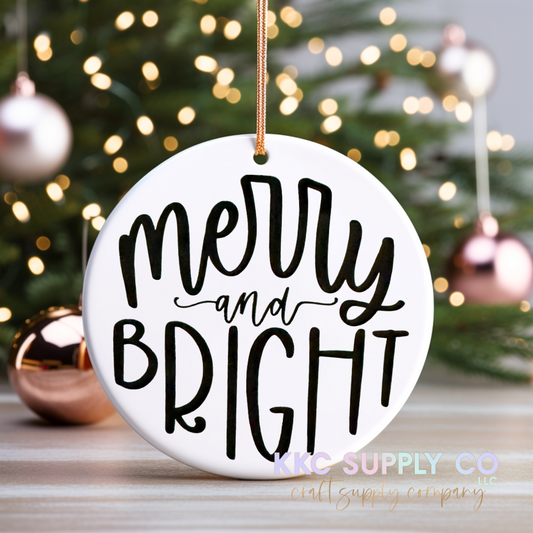 UVCO29-Merry & Bright Christmas Ornament Decal