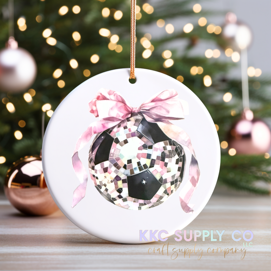 UVCO32-Pretty Soccer Ball Christmas Ornament Decal