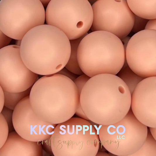 SS35-Peach Solid Silicone Beads