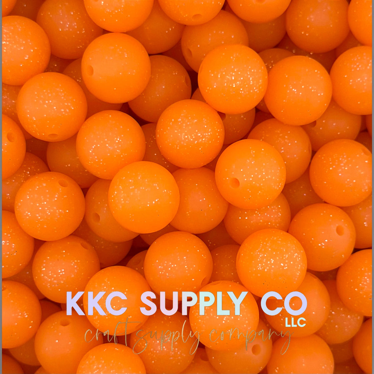 SG63-Orange Glitter Bead 15mm