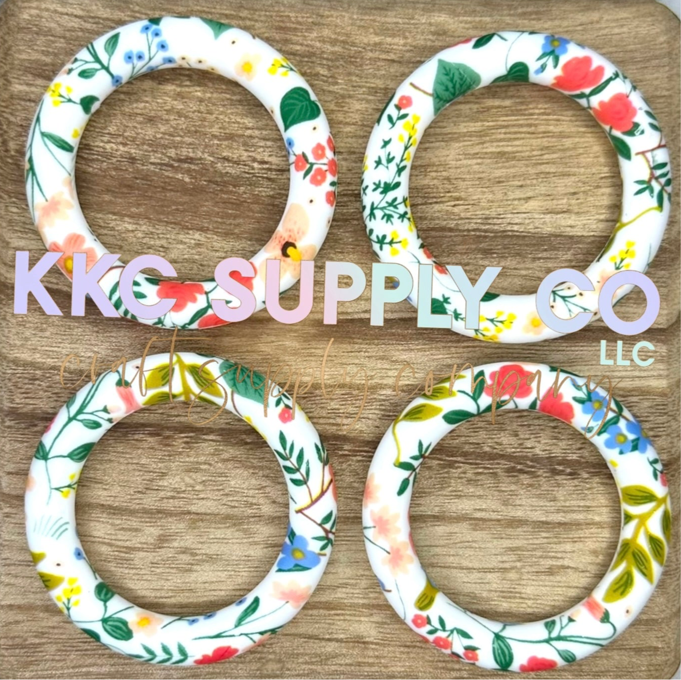 SP89-Spring Floral Printed 65mm Silicone Ring