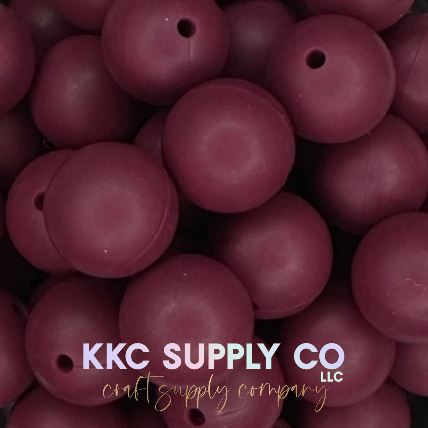 SS45-Maroon Solid Silicone Beads