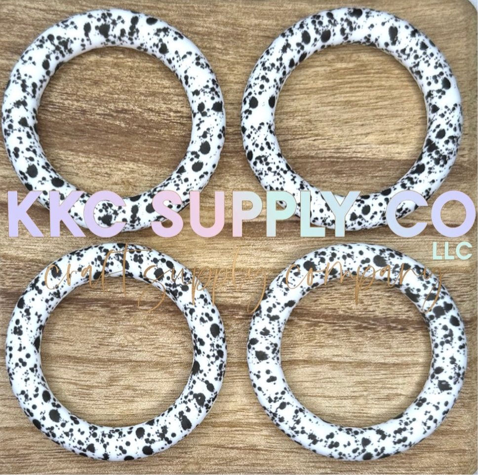 SP61-Black and White Cow Hide 65mm Silicone Ring