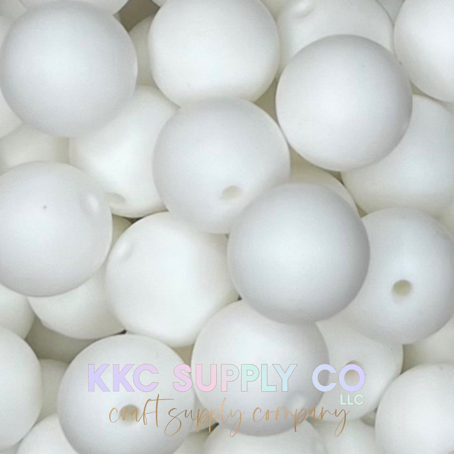 SS23-White Solid Silicone Bead