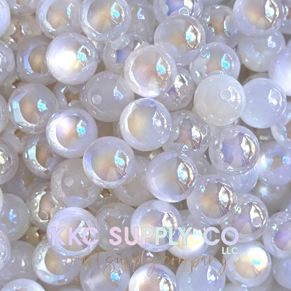 White Aurora Glow acrylic beads