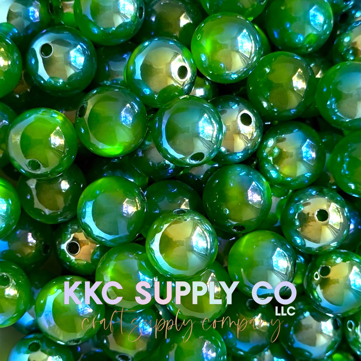 Emerald Green Aurora Glow acrylic beads
