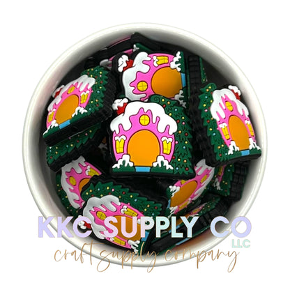 Christmas House Silicone Focal Bead