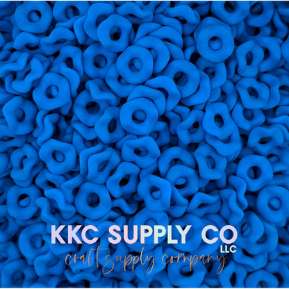 Neon Acrylic Matte Wavy Spacer Beads 12mm Large Hole (10 count)