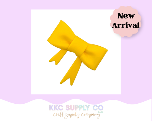 Sunshine Yellow Large Bow Silicone Focal Bead