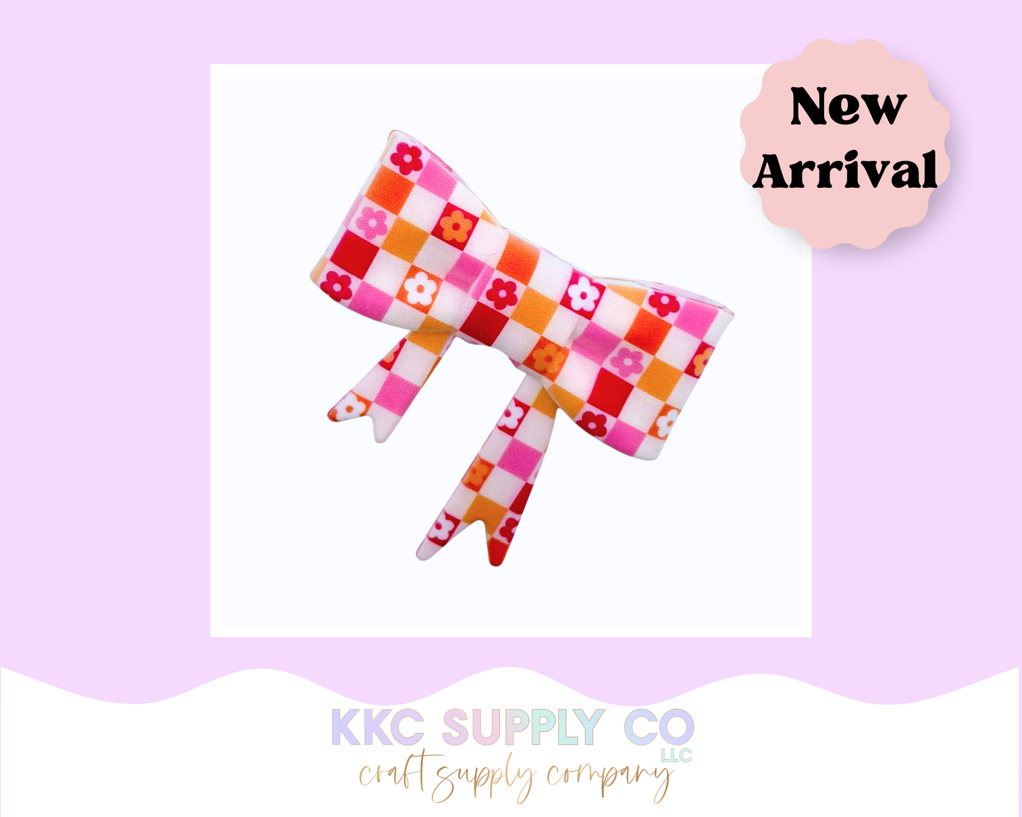 Retro Bloom Large Bow Silicone Focal Bead