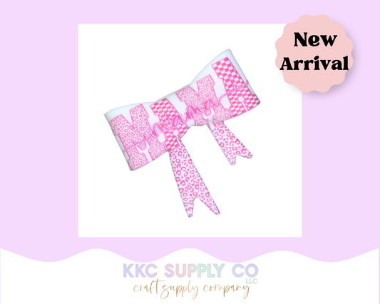 Leopard Mama Large Bow Silicone Focal Bead