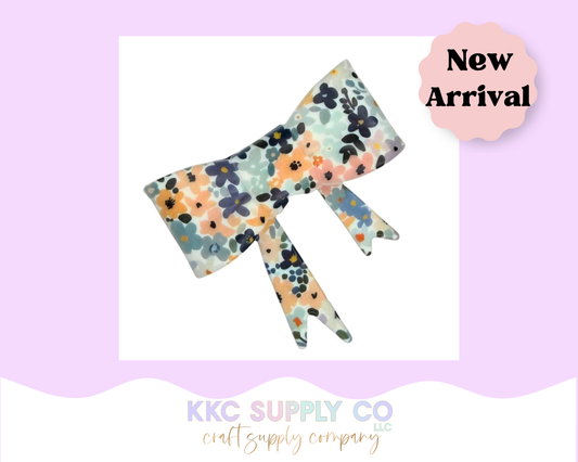 Coastal Wildflower Large Bow Silicone Focal Bead