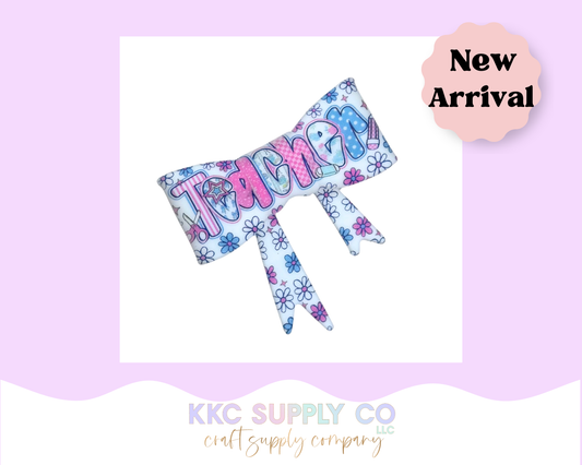 Teacher Large Bow Silicone Focal Bead