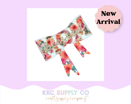 Blessed Mom Large Bow Silicone Focal Bead