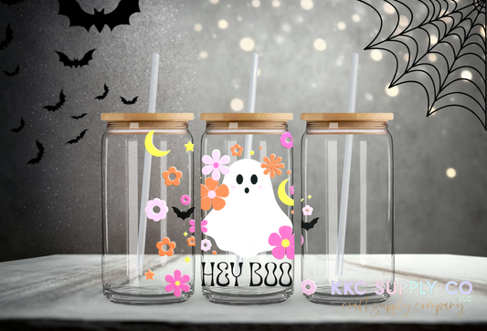 UV16525-Hey Boo Retro Ghost 16oz UV DTF Decal