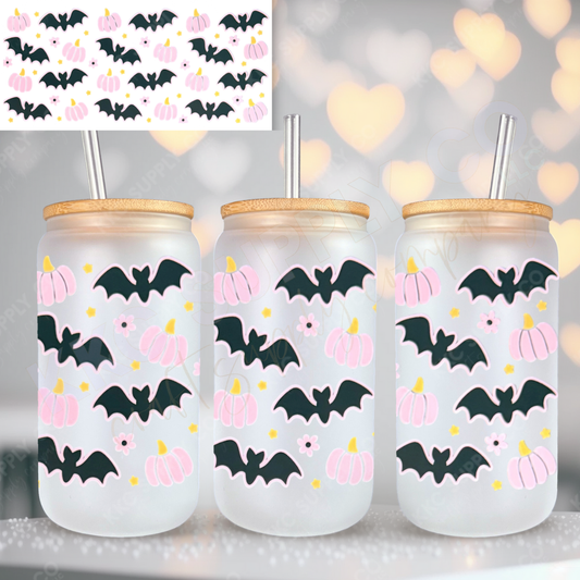 UV16774-Bats and Pumpkin 16oz UV DTF Wrap