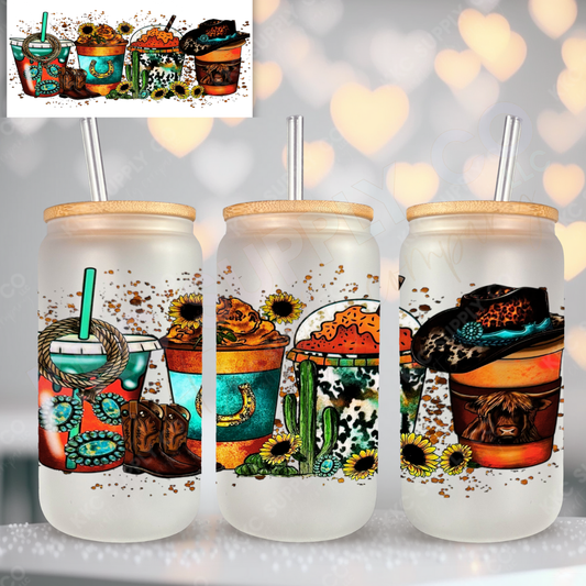 UV16389-Western Coffee 2 16oz UV DTF Wrap