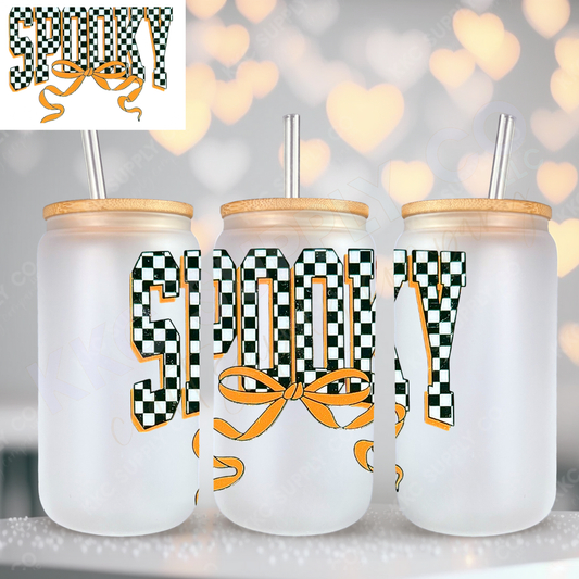 UV16796-Checker Spooky 16oz UV DTF Large Decal