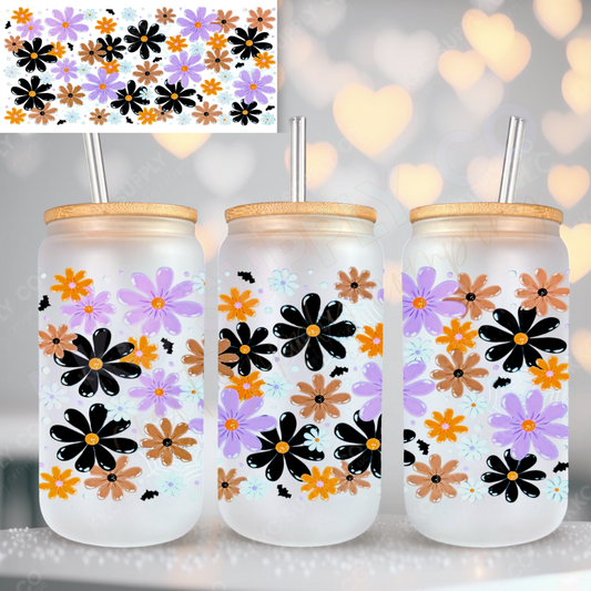 UV16756-Halloween Floral 16oz UV DTF Wrap