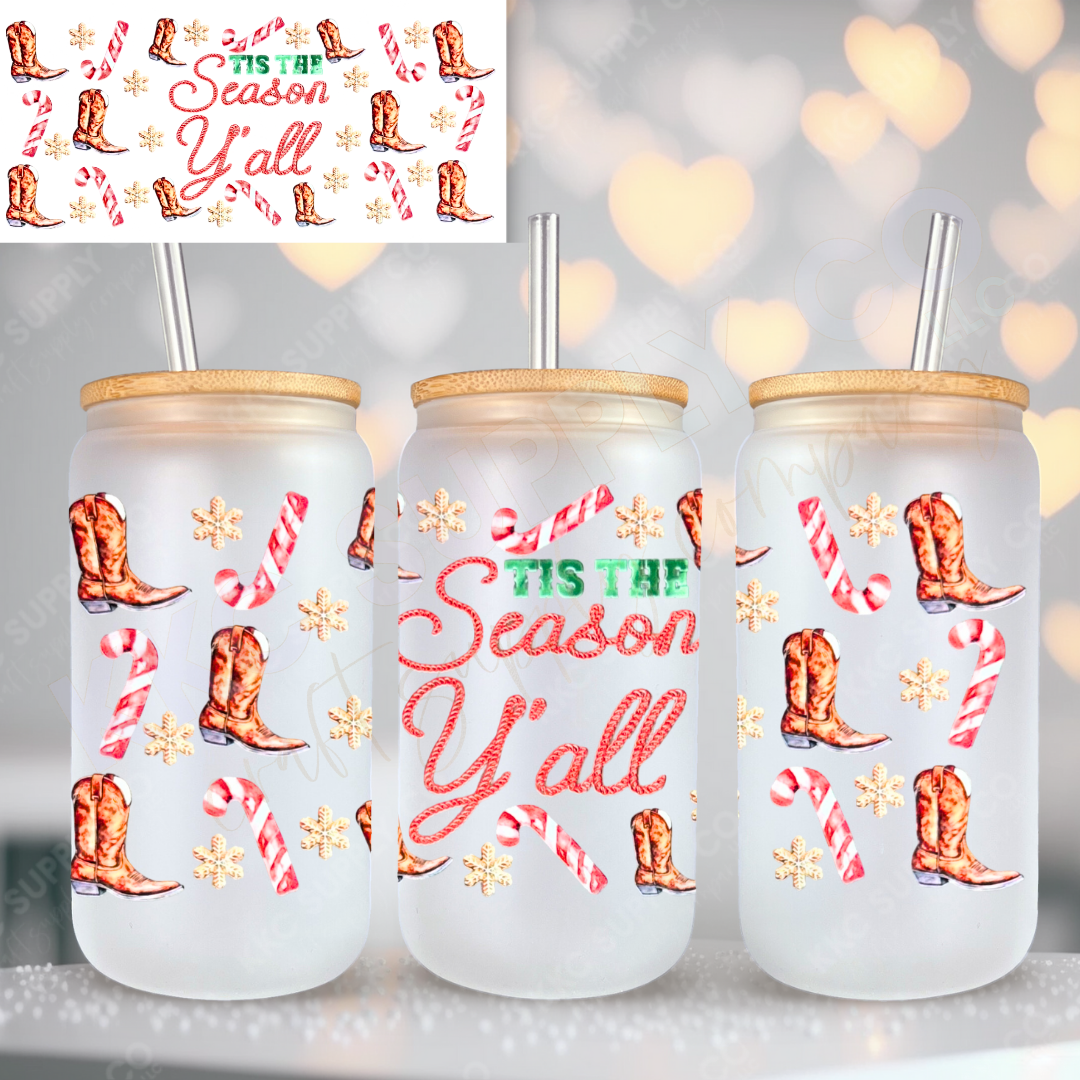 UV16788-Tis The Season Y'all 16oz UV DTF Wrap