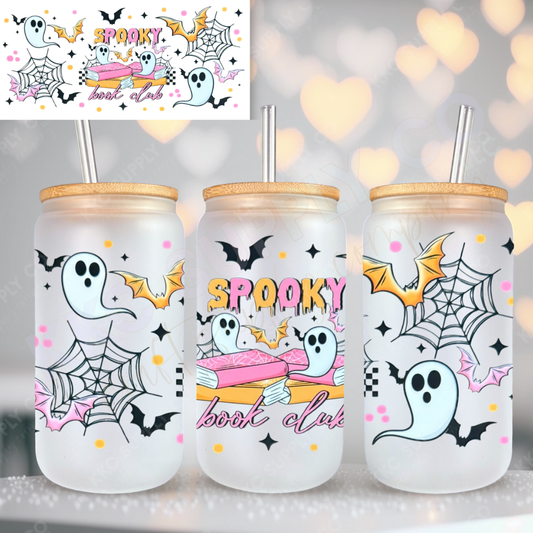 UV16768-Spooky Book Club 16oz UV DTF Wrap