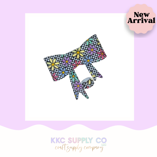 Daisy Pop Large Bow or Straw Topper Silicone Focal Bead