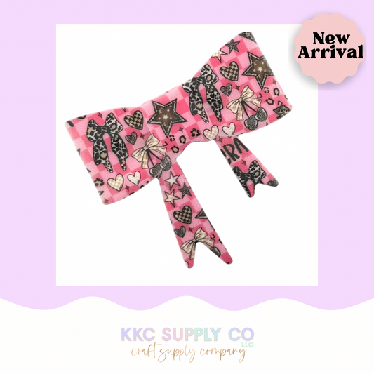 Wild Checkers Large Bow Silicone Focal Bead