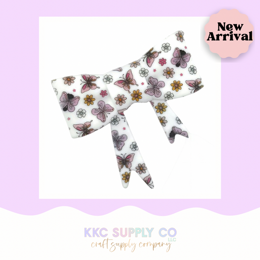 Butterflies Large Bow Silicone Focal Bead