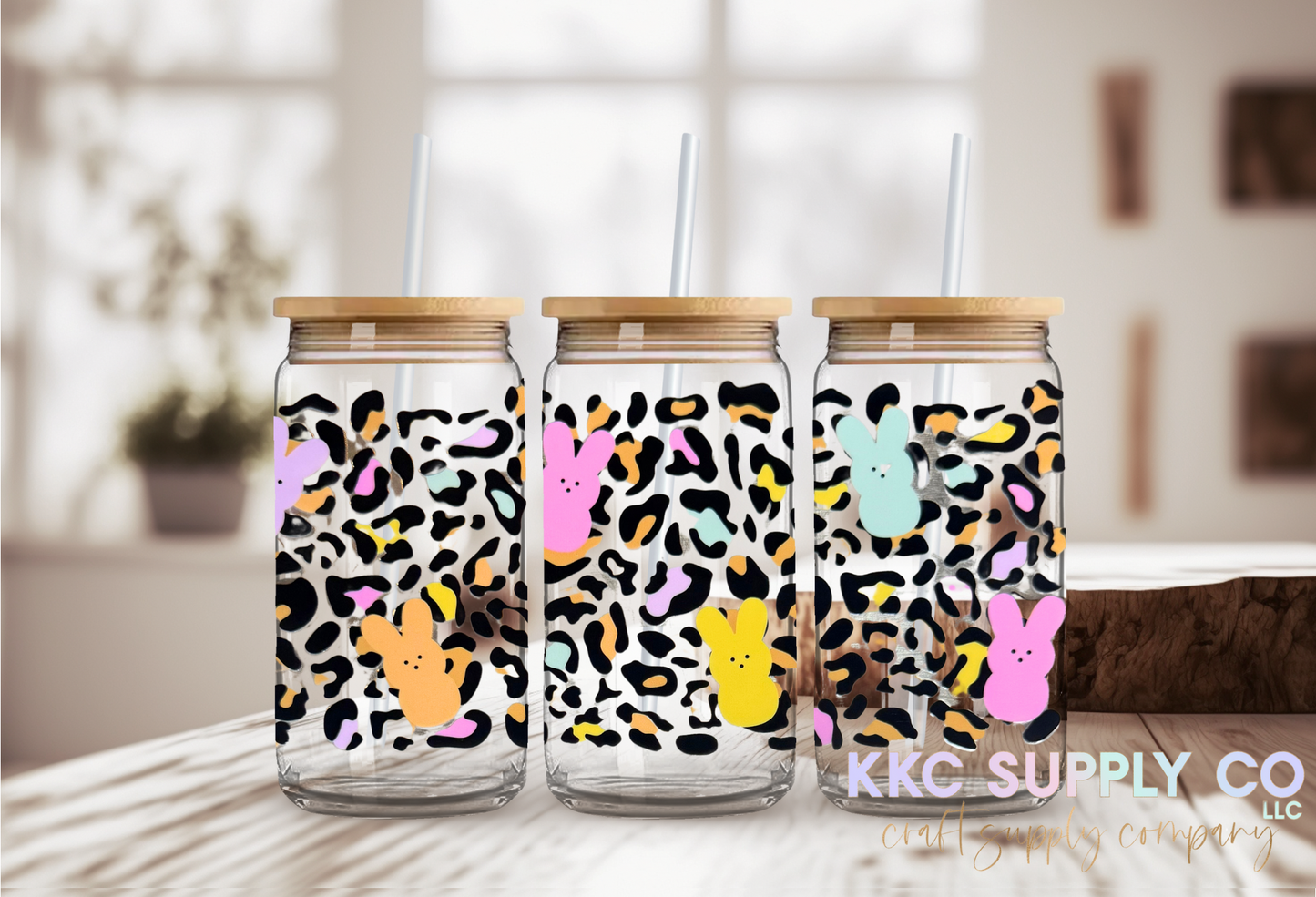 UV16355-Leopard Easter Vibes 16oz UV DTF Wrap