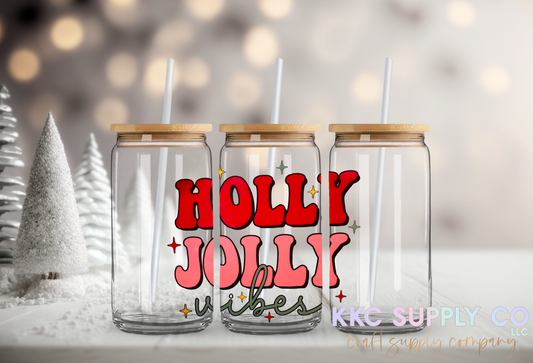 UV16619-Holly Jolly Vibes UV DTF Decal