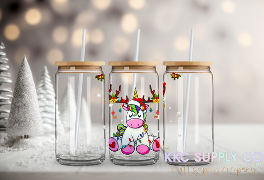 UV16608-Christmas Unicorn UV DTF Decal