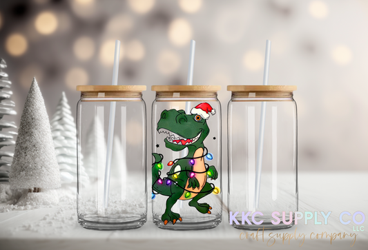 UV16609-Christmas Dinosaur UV DTF Decal