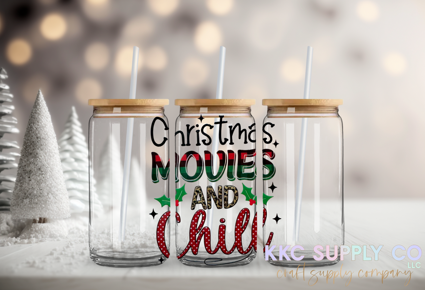 UV16626-Christmas Movies & Chill UV DTF Decal