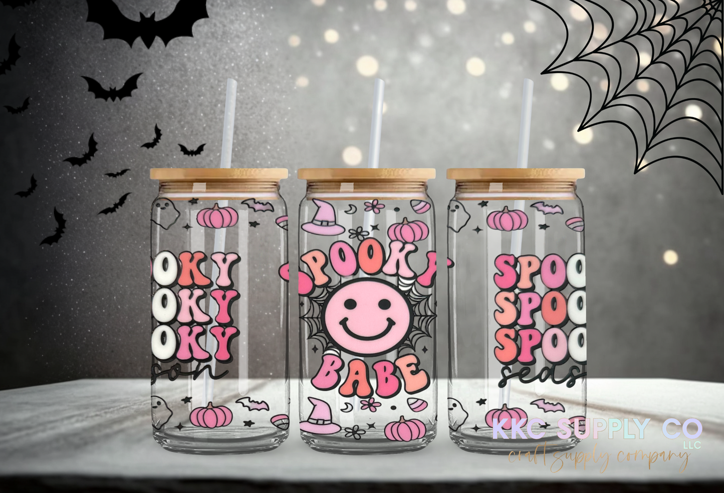 UV16129-Spooky Babe Season 16oz UV DTF Wrap