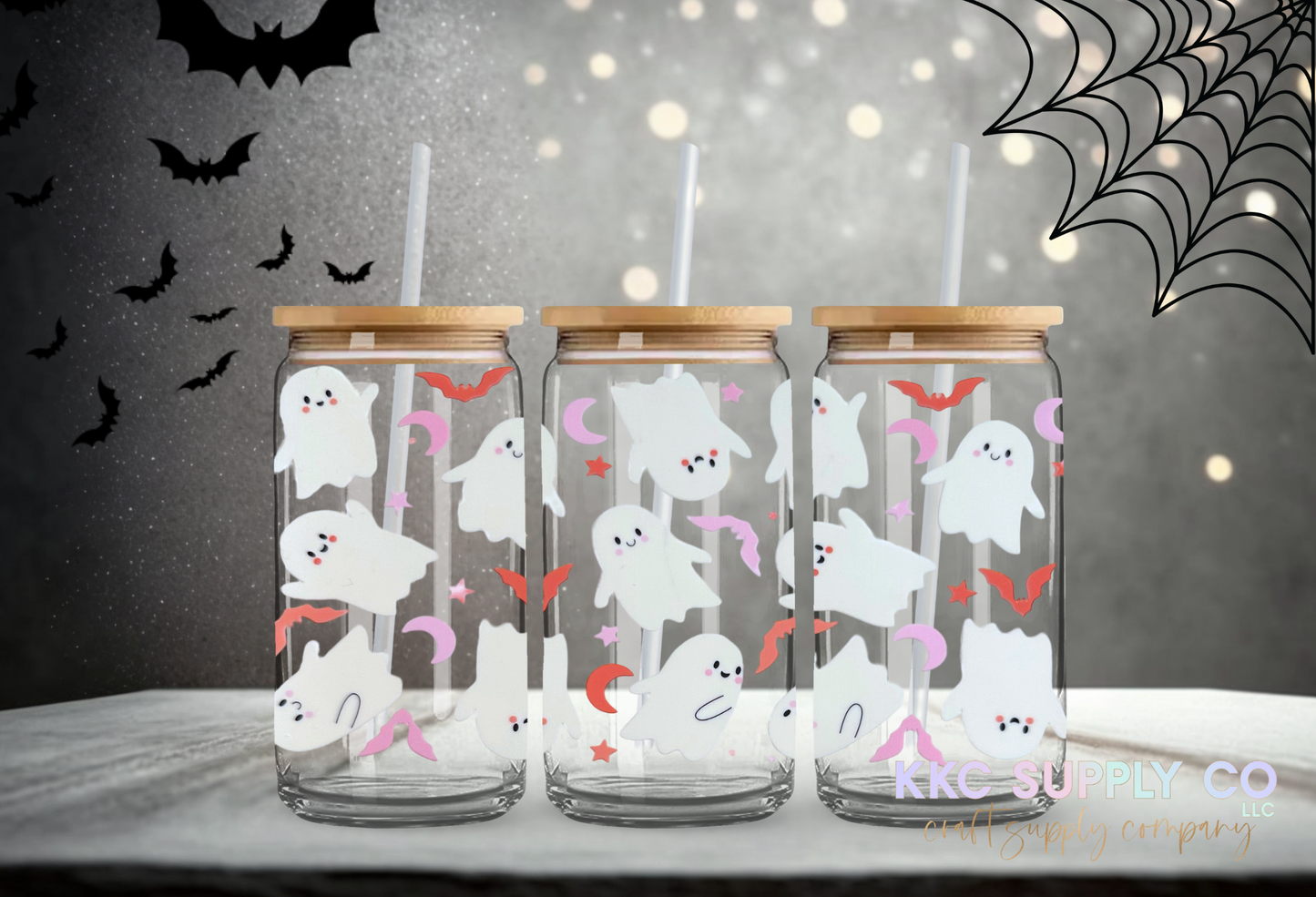 UV1696-Ghosts and Bats 16oz UV DTF Wrap