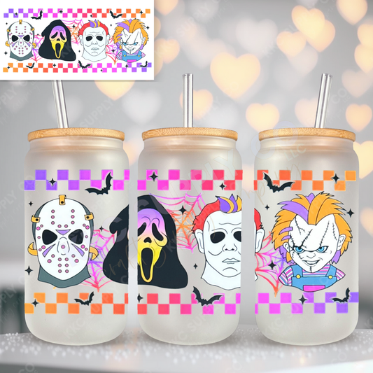 UV16761-Neon Checker Villains 16oz UV DTF Wrap