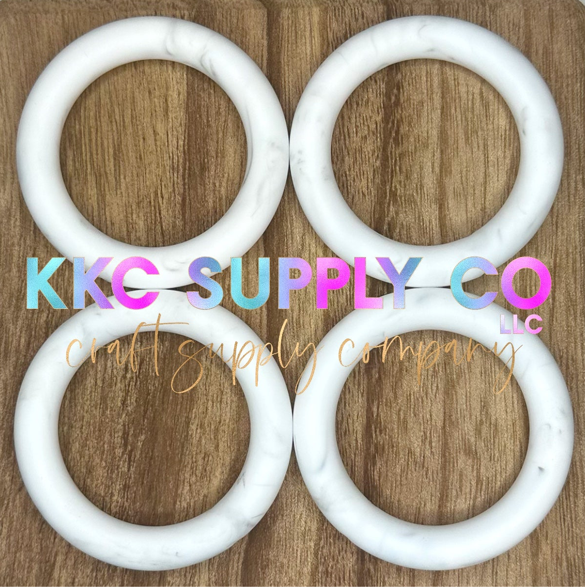 SP54-Light Grey & White Marble 65mm Silicone Ring