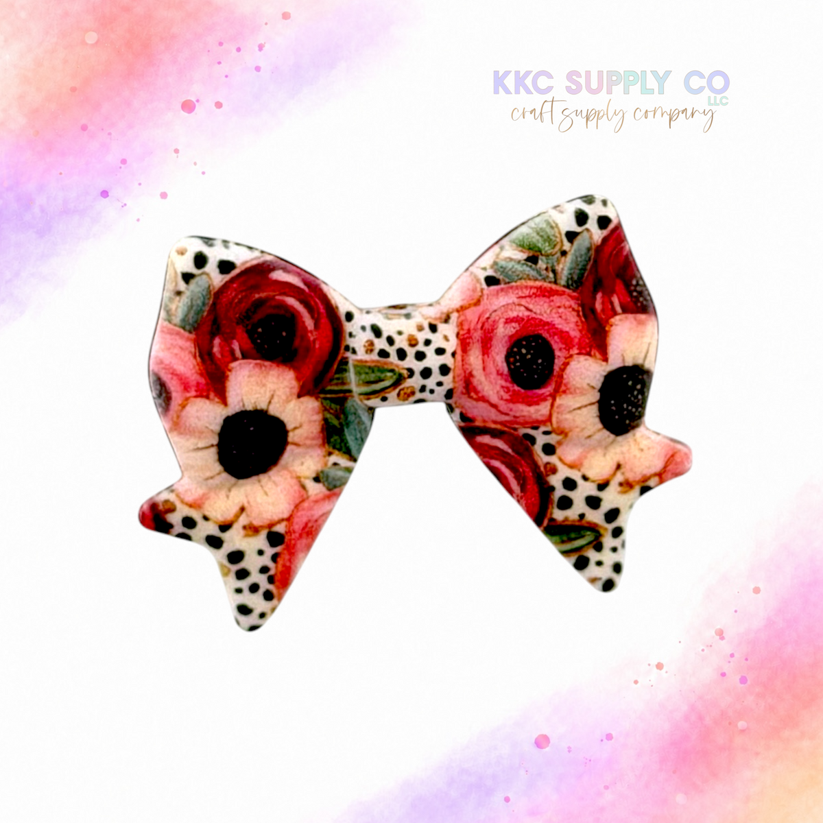 Posh Petals Large Bow Silicone Focal Bead