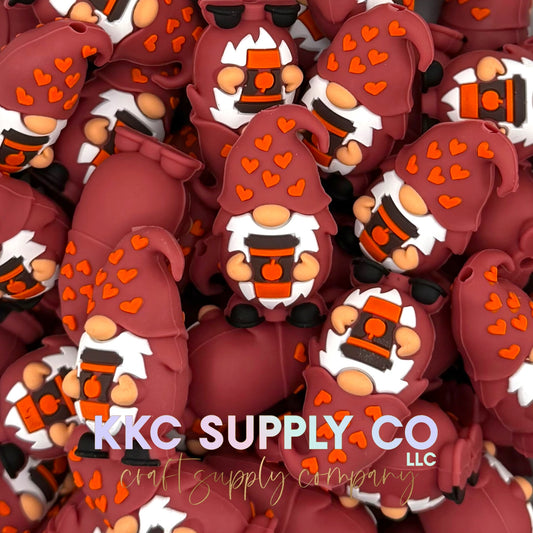 Pumpkin Spice Gnome 3D Silicone Focal Bead