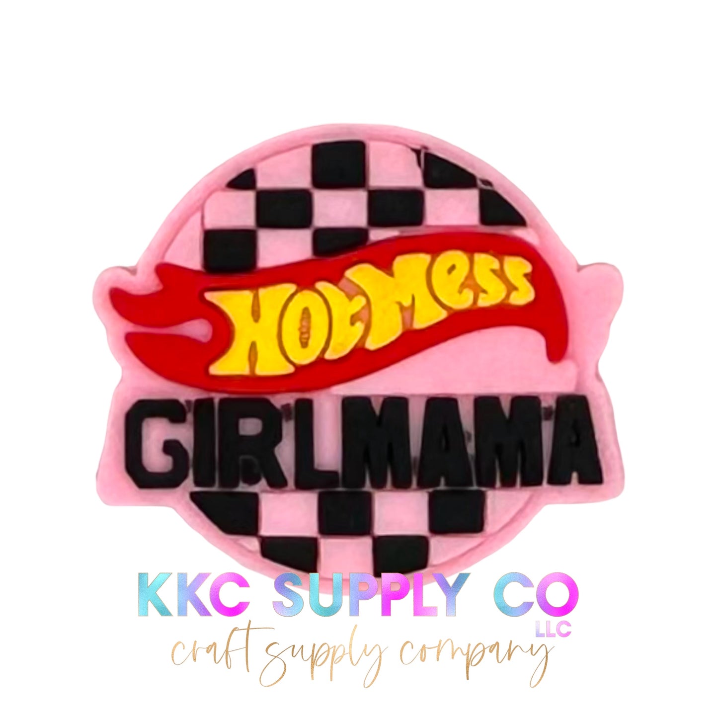 Hot Mess Girl Mama Silicone Focal Bead