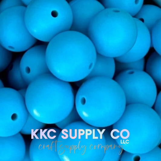 SS53-Bright Blue Solid Silicone Beads