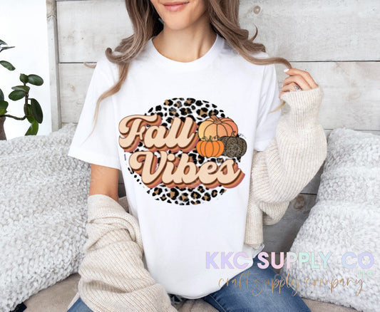 #16-Fall Vibes Leopard Print DTF T-Shirt Transfer